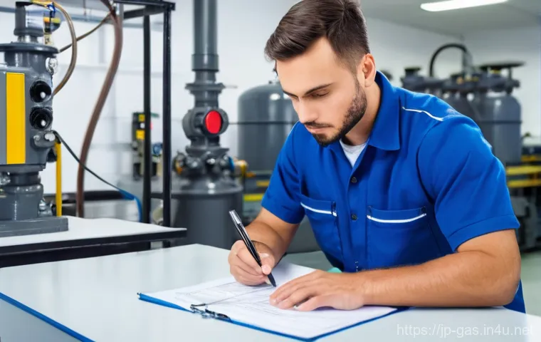 가스 자격증으로 창업하기 - **Prompt:** An independent gas technician, approximately 35-45 years old, looking relaxed and happy,...