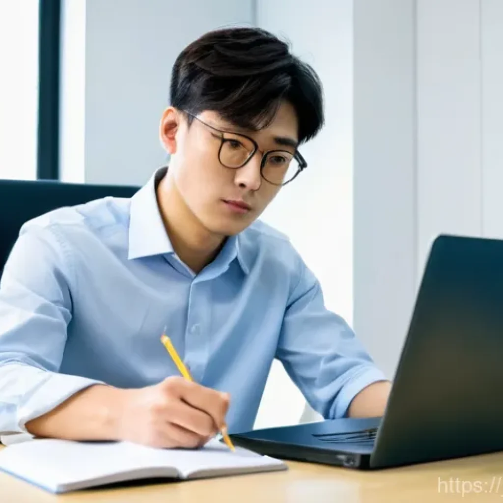 가스 자격증 시험 일정 및 신청 방법 - **Prompt:** A bright and focused young Japanese man, approximately 20-30 years old, sitting at a mod...