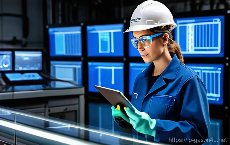 가스 자격증 취득 후 현업에서 쓰이는 도구 - **Prompt:** A highly detailed, realistic image of a professional gas technician, male or female, in ...